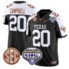 Earl Campbell Jersey #20 Texas Longhorns Cotton Bowl Patch Stitched Football