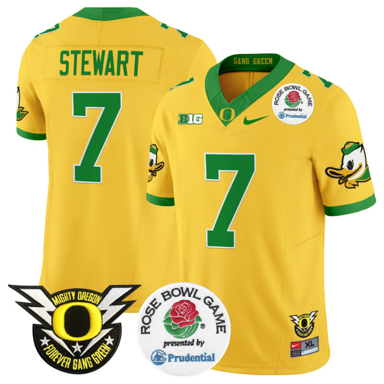 Evan Stewart Jersey #7 Oregon Ducks 2024 Rose Bowl Stitched Football 4 Evan Stewart Jersey #7 Oregon Ducks 2024 Rose Bowl Stitched Football - Image 4