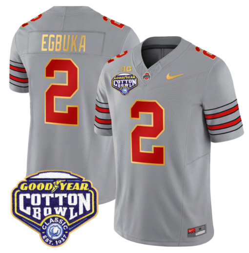 Emeka Egbuka Jersey #2 Ohio State 'Heritage Stripe' Cotton Bowl Stitched Football - Image 4