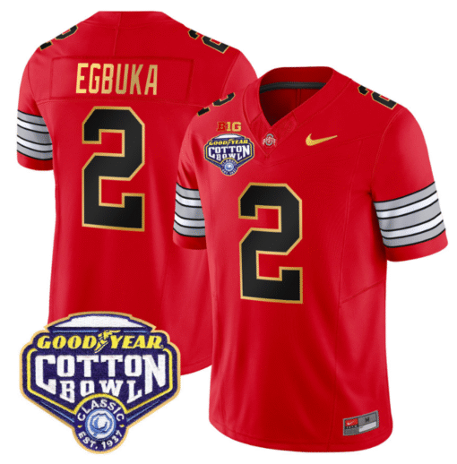 Emeka Egbuka Jersey #2 Ohio State 'Heritage Stripe' Cotton Bowl Stitched Football - Image 3