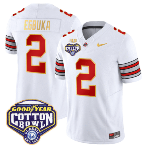 Emeka Egbuka Jersey #2 Ohio State 'Heritage Stripe' Cotton Bowl Stitched Football - Image 2