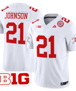 Alternative view of Emmett Johnson Jersey #21 Nebraska Cornhuskers 2024 Vapor Stitched Football