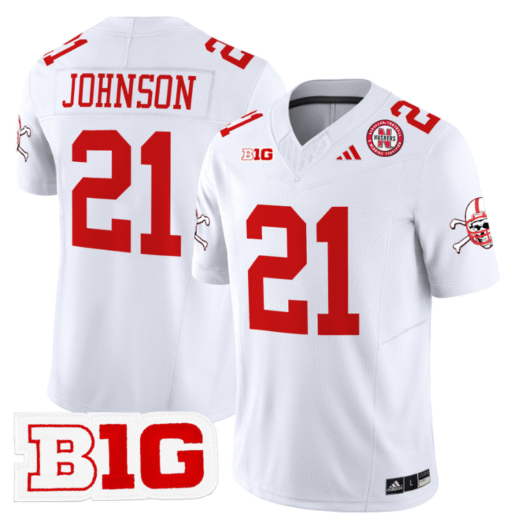 Emmett Johnson Jersey #21 Nebraska Cornhuskers 2024 Vapor Stitched Football - Image 2