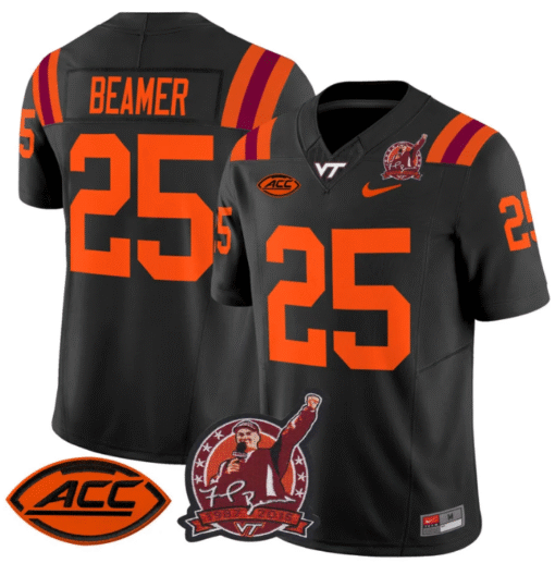 Frank Beamer Jersey #25 Virginia Tech Hokies Coach Frank Beamer Stitched Football - Image 6