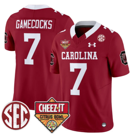 Gamecocks Jersey #7 South Carolina Cheez-It Citrus Bowl Patch Stitched Football - Image 3