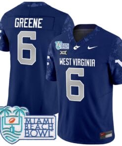 Garrett Greene Jersey #6 West Virginia Mountaineers 2025 Miami Beach Bowl Alternate Stitched Football 7 G2ZFK5Q