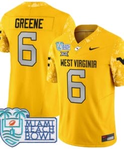 Garrett Greene Jersey #6 West Virginia Mountaineers 2025 Miami Beach Bowl Alternate Stitched Football 8 G5OZKDO