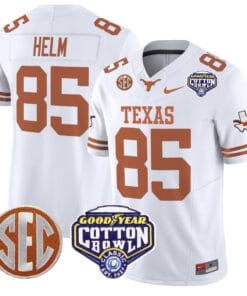Alternative view of Gunnar Helm Jersey #85 Texas Longhorns Cotton Bowl Patch Stitched Football