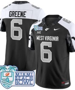 Garrett Greene Jersey #6 West Virginia Mountaineers 2025 Miami Beach Bowl Alternate Stitched Football