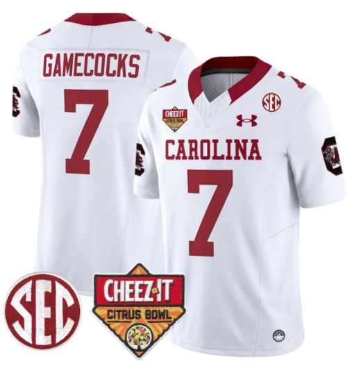 Gamecocks Jersey #7 South Carolina Cheez-It Citrus Bowl Patch Stitched Football - Image 2