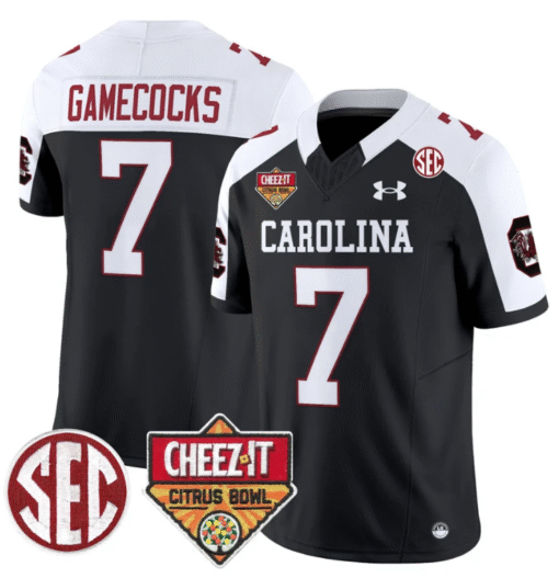 Gamecocks Jersey #7 South Carolina Cheez-It Citrus Bowl Patch Stitched Football