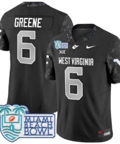 Garrett Greene Jersey #6 West Virginia Mountaineers 2025 Miami Beach Bowl Alternate Stitched Football 9 GYZWRYN