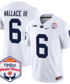 Alternative view of Harrison Wallace III Jersey #6 Penn State 2024 Fiesta Bowl Patch Stitched Football