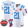 Henry Parrish Jr Jersey #21 Ole Miss Rebels 2025 Gator Bowl Patch Stitched Football