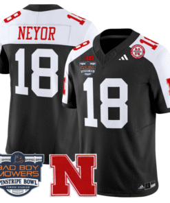 Isaiah Neyor Jersey #18 Nebraska Cornhuskers 2025 Pinstripe Bowl Stitched Football