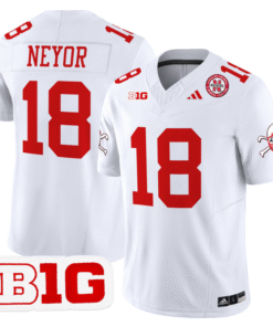 Alternative view of Isaiah Neyor Jersey #18 Nebraska Cornhuskers 2024 Vapor V2 Stitched Football