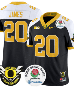 Jordan James Jersey #20 Oregon Ducks Football 2024 Rose Bowl Stitched Football