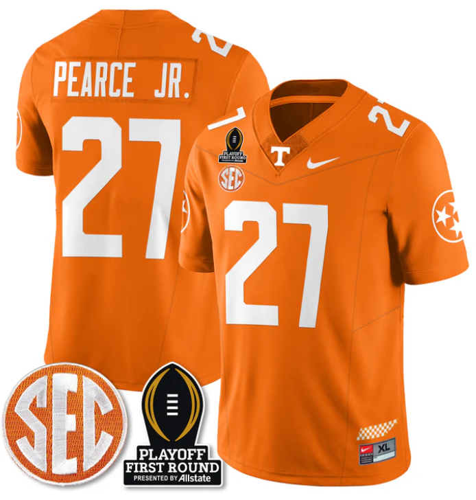 James Pearce Jr Jersey #27 Tennessee Vols Playoff First Round Patch Stitched Football 4 James Pearce Jr Jersey #27 Tennessee Vols Playoff First Round Patch Stitched Football - Image 4