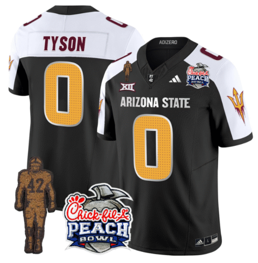 Jordyn Tyson Jersey #0 Arizona State Peach Bowl Patch Stitched Football