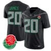 Jordan James Jersey #20 Oregon Ducks Rose Bowl Patch Vapor Stitched Football
