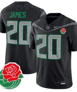 Jordan James Jersey #20 Oregon Ducks Rose Bowl Patch Vapor Stitched Football