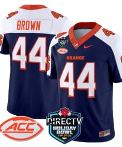 Jim Brown Jersey #44 Syracuse Orange 2025 Holiday Bowl Patch Stitched Football