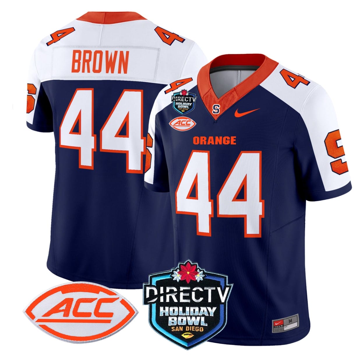 Jim Brown Jersey #44 Syracuse Orange 2025 Holiday Bowl Patch Stitched Football 1 Jim Brown Jersey #44 Syracuse Orange 2025 Holiday Bowl Patch Stitched Football