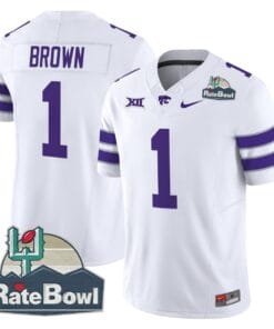 Alternative view of Jayce Brown Jersey #1 Kansas State Wildcats 2025 Rate Bowl Patch Stitched Football