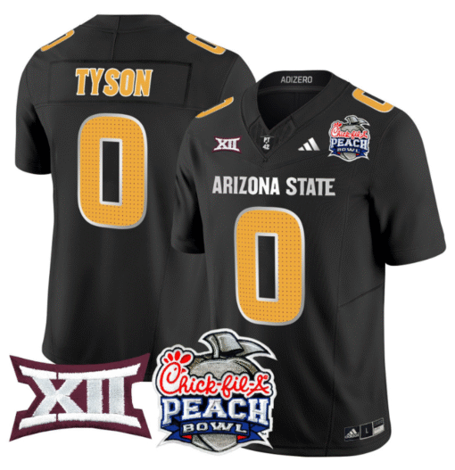 Jordyn Tyson Jersey #0 Arizona State Sun Devils 2025 Peach Bowl Stitched Football - Image 6