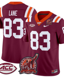 Jaylin Lane Jersey #83 Virginia Tech Hokies Coach Frank Beamer Stitched Football 10 J5860MU