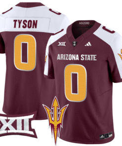 Alternative view of Jordyn Tyson Jersey #0 Arizona State Sun Devils 2024 Vapor Limited Stitched Football