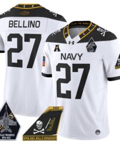 Alternative view of Joe Bellino Jersey #27 Navy Midshipmen 2024 Jolly Rogers Patch Stitched Football
