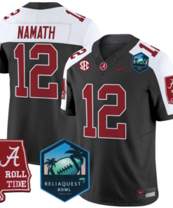 Joe Namath Jersey #12 Alabama Crimson Tide 2025 ReliaQuest Bowl Stitched Football