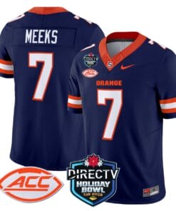 Jackson Meeks Jersey #7 Syracuse Orange 2025 Holiday Bowl Patch Stitched Football 9 J664J23