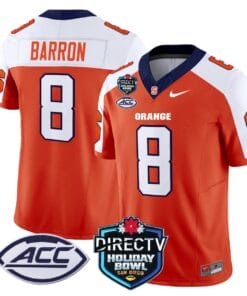 Justin Barron Jersey #8 Syracuse Orange 2025 Holiday Bowl Patch Stitched Football 8 J7P9NMZ