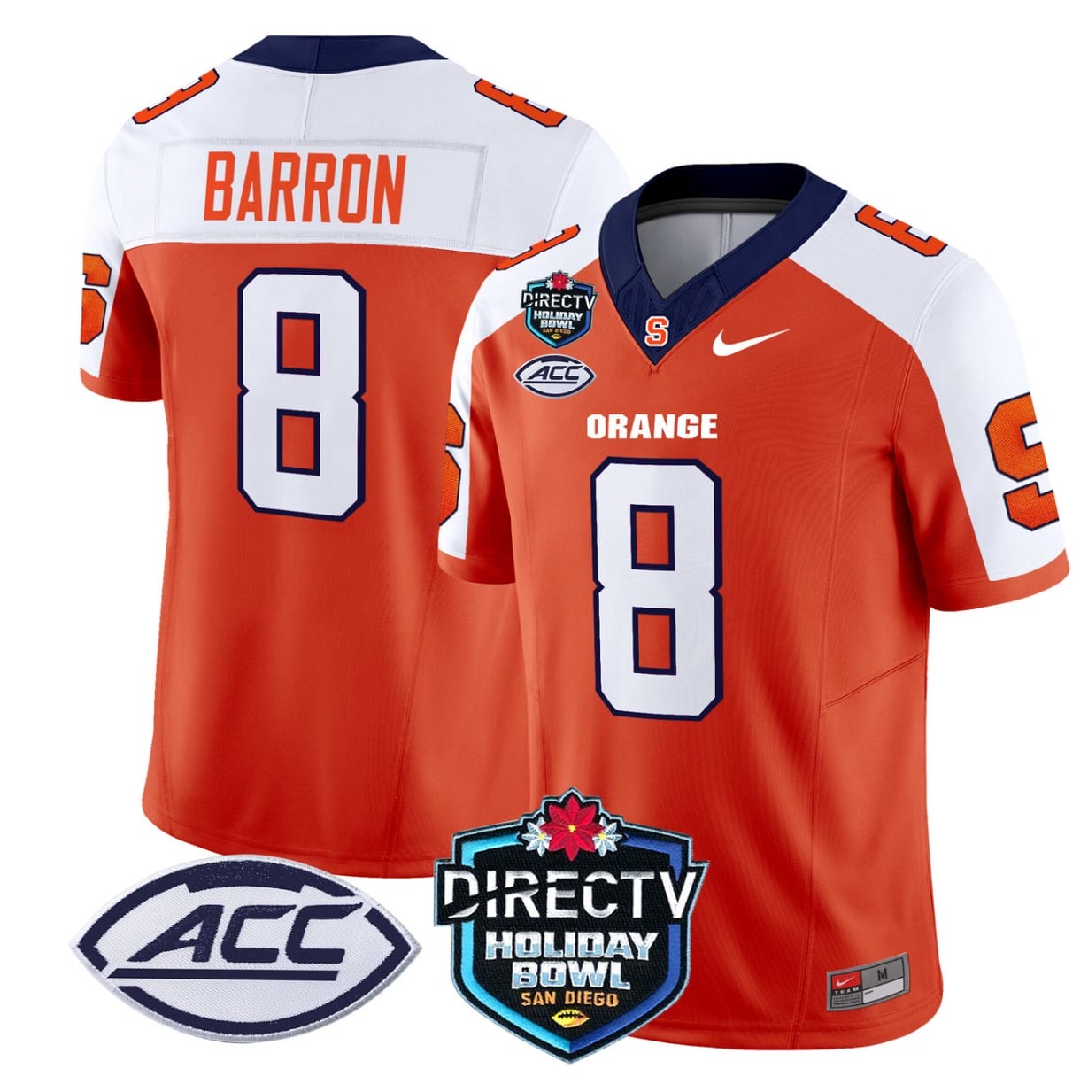 Justin Barron Jersey #8 Syracuse Orange 2025 Holiday Bowl Patch Stitched Football 3 Justin Barron Jersey #8 Syracuse Orange 2025 Holiday Bowl Patch Stitched Football - Image 3