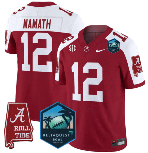 Joe Namath Jersey #12 Alabama Crimson Tide 2025 ReliaQuest Bowl Stitched Football - Image 5