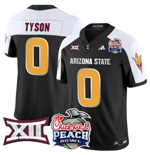 Jordyn Tyson Jersey #0 Arizona State Sun Devils 2025 Peach Bowl Stitched Football
