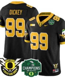 Jurrion Dickey Jersey #99 Oregon Ducks 2024 Big Ten Champions Stitched Football