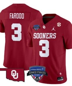 Jalil Farooq Jersey #3 Oklahoma Sooners 2025 Armed Forces Bowl Patch Stitched Football 9 JAMGGKB
