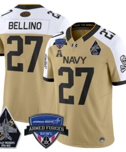 Joe Bellino Jersey #27 Navy Midshipmen 2025 Armed Forces Bowl Patch Stitched Football