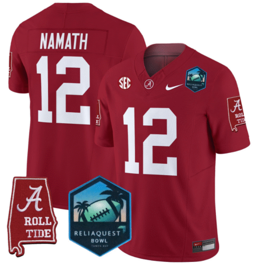 Joe Namath Jersey #12 Alabama Crimson Tide 2025 ReliaQuest Bowl Stitched Football - Image 4