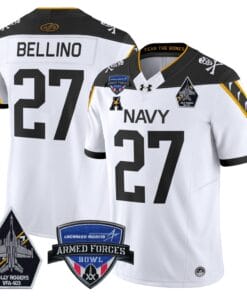 Alternative view of Joe Bellino Jersey #27 Navy Midshipmen 2025 Armed Forces Bowl Patch Stitched Football