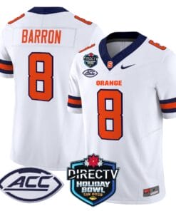 Justin Barron Jersey #8 Syracuse Orange 2025 Holiday Bowl Patch Stitched Football 11 JF56K02