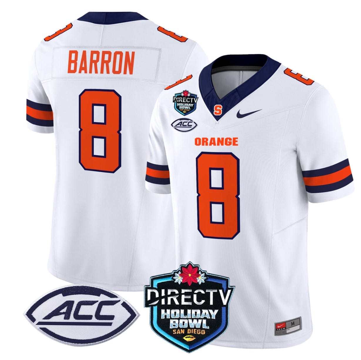 Justin Barron Jersey #8 Syracuse Orange 2025 Holiday Bowl Patch Stitched Football 6 Justin Barron Jersey #8 Syracuse Orange 2025 Holiday Bowl Patch Stitched Football - Image 6