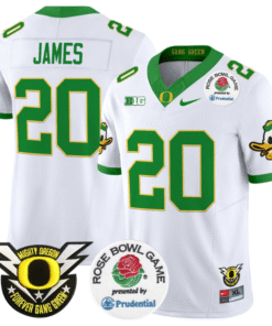 Alternative view of Jordan James Jersey #20 Oregon Ducks 2024 Rose Bowl Stitched Football