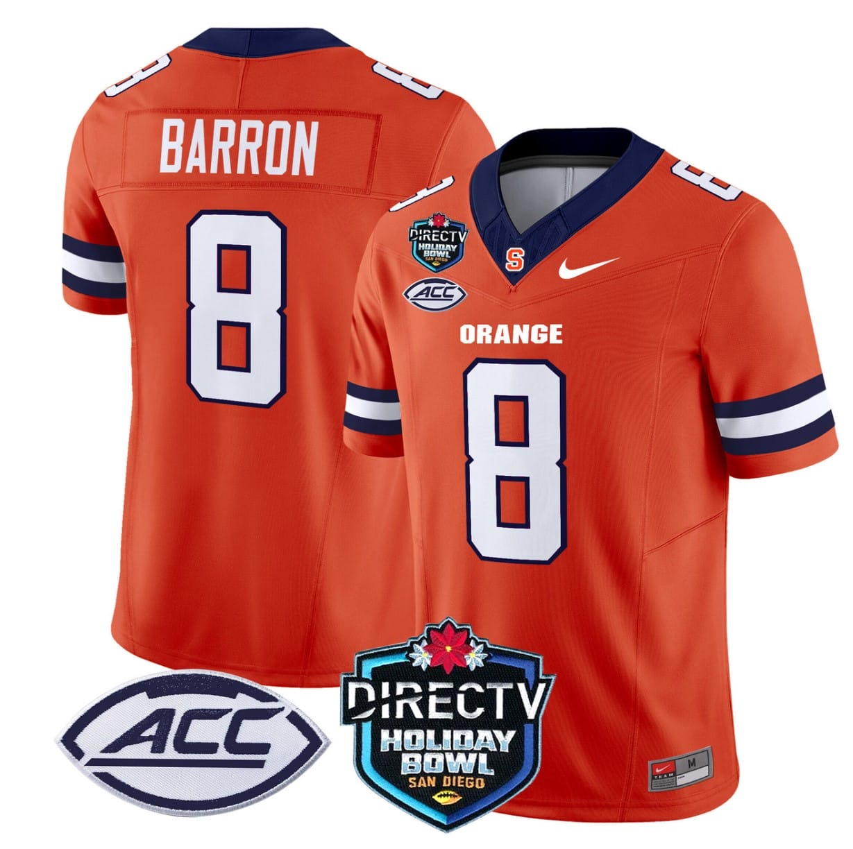 Justin Barron Jersey #8 Syracuse Orange 2025 Holiday Bowl Patch Stitched Football 2 Justin Barron Jersey #8 Syracuse Orange 2025 Holiday Bowl Patch Stitched Football - Image 2