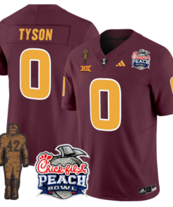 Alternative view of Jordyn Tyson Jersey #0 Arizona State Peach Bowl Patch Stitched Football
