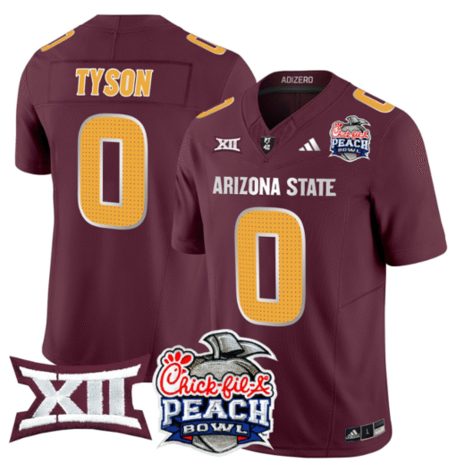 Jordyn Tyson Jersey #0 Arizona State Sun Devils 2025 Peach Bowl Stitched Football - Image 2