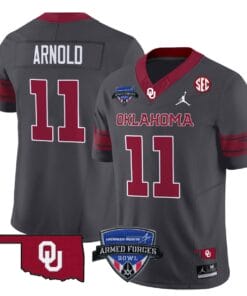 Jackson Arnold Jersey #11 Oklahoma Sooners 2025 Armed Forces Bowl Patch Stitched Football 11 JHP1I0Z